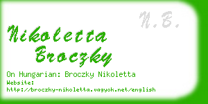 nikoletta broczky business card